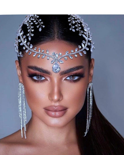 Elegant Silver Water Drop Rhinestone Bridal Headpiece