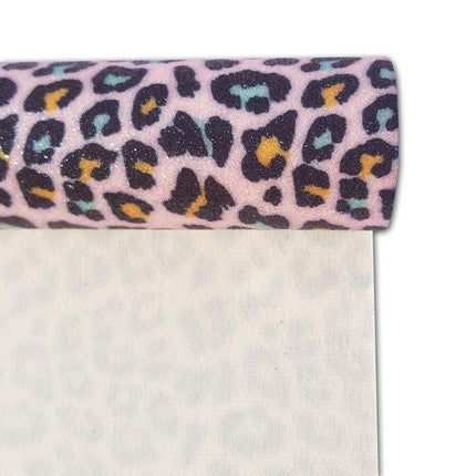 Glittering Leopard Print Faux Leather Crafting Roll: Ignite Your Creative Spirit!