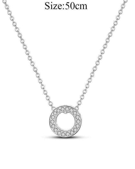 Elegant Customizable 925 Silver O Pendant Necklace for Women - Essential Minimalist Accessory