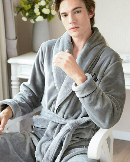 Luxurious Coral Fleece Flannel Robe for Ultimate Comfort