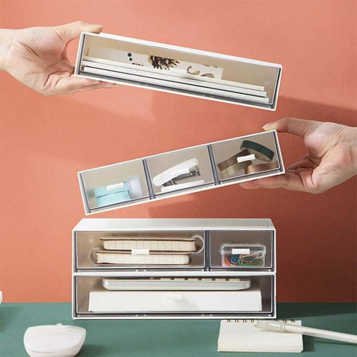 Efficient White Plastic Desktop Organizer for Home and Office Storage Solution