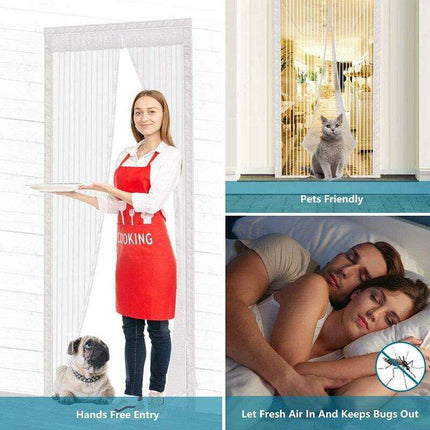 Reinforced Magnetic Bug Screen Door with Auto-Close for Extra-Wide Openings