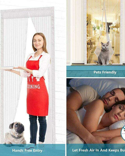 Reinforced Magnetic Bug Screen Door with Auto-Close for Extra-Wide Openings