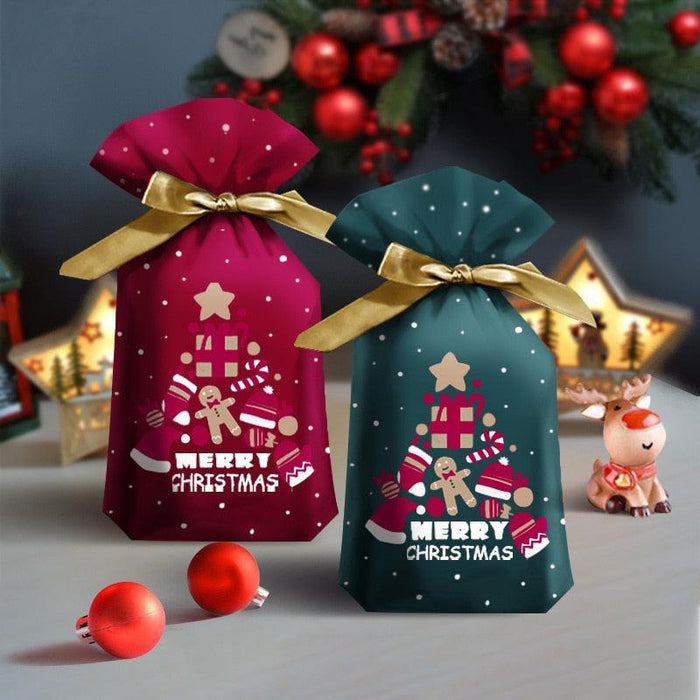 Santa's Festive Candy Gift Bag Set - Pack of 5