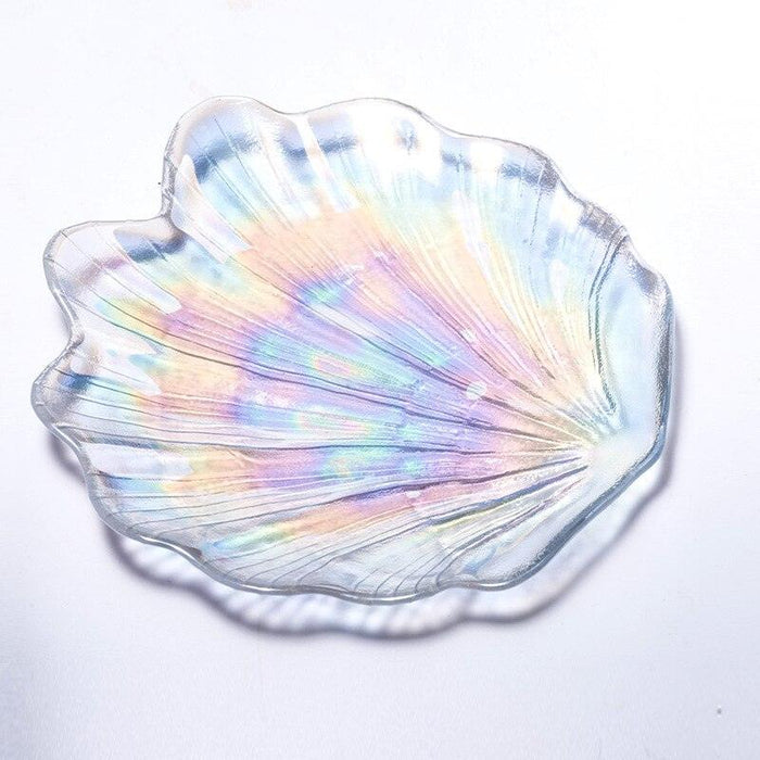 Vibrant Seashell Glass Plate Set - Elevate Your Dining Experience with European and Western Flair