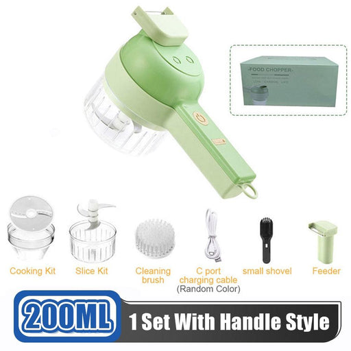 4-In-1 Electric Food Cutting Tool Kit with USB Rechargeability