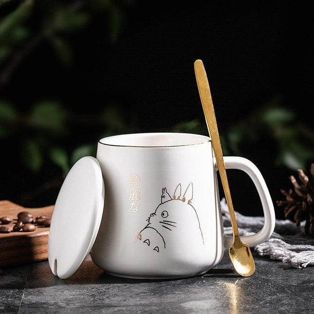 Elegant Golden Totoro Ceramic Mug Collection - 400ml Capacity