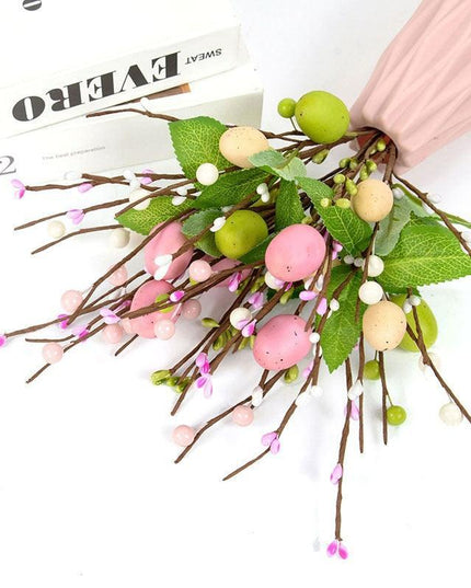 Vibrant Easter Egg Floral Foam Tree Branch: Whimsical Home Decor Accent