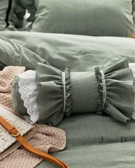 Luxe Artisan White Lace Pillow Ensemble