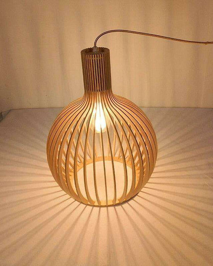 Nordic Elegance Wooden Pendant Light in Soft Shades