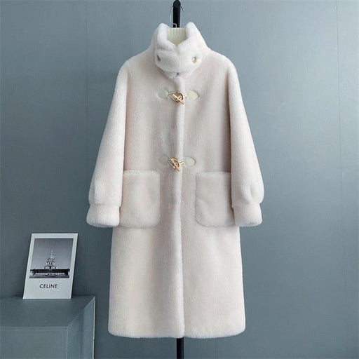 Elite Elegance: Genuine Sheep Shearing Fur Winter Jacket - Exquisite Luxury