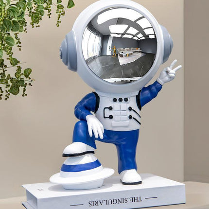 Galactic Guardian: Artisan Astronaut Sculpture - Unique Cosmic Decor for Modern Living Spaces
