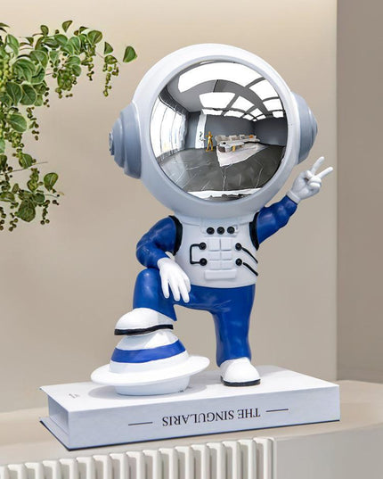 Galactic Guardian: Artisan Astronaut Sculpture - Unique Cosmic Decor for Modern Living Spaces