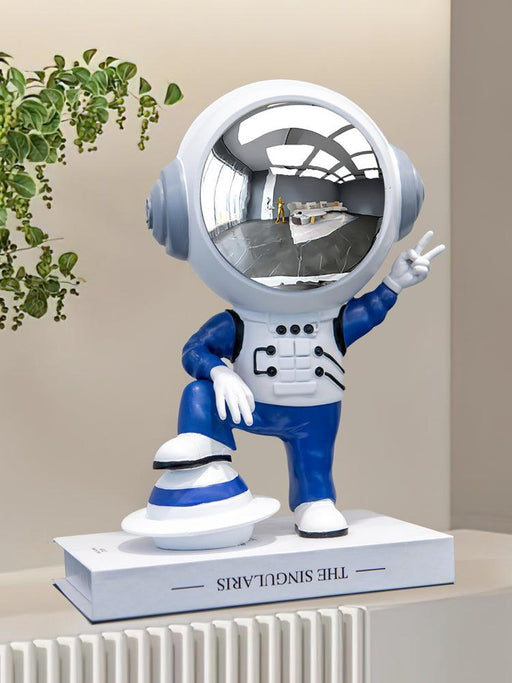 Handcrafted Astronaut Sculpture - Contemporary Resin Statue for Tabletop Display