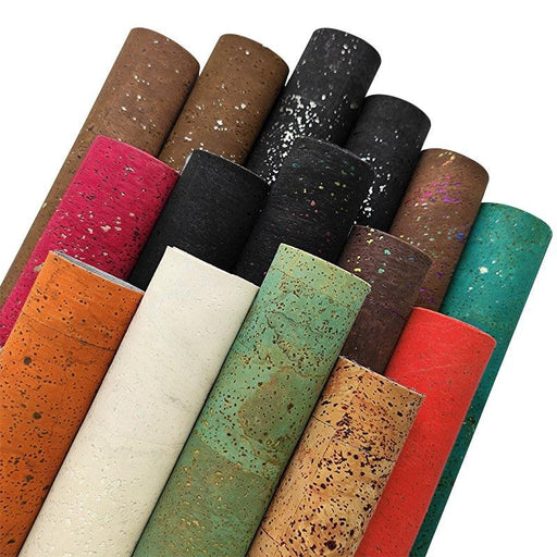 Crafting Fabric Assortment: Synthetic Leather/PVC Vinyl/Cork, 0.7mm Thickness, 30x135cm