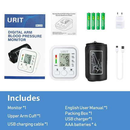 Dual User Digital Blood Pressure Monitor with One-Touch Operation and Memory Storage