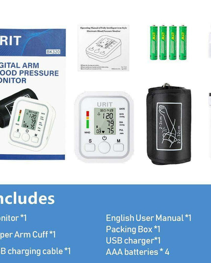 Dual User Digital Blood Pressure Monitor with One-Touch Operation and Memory Storage