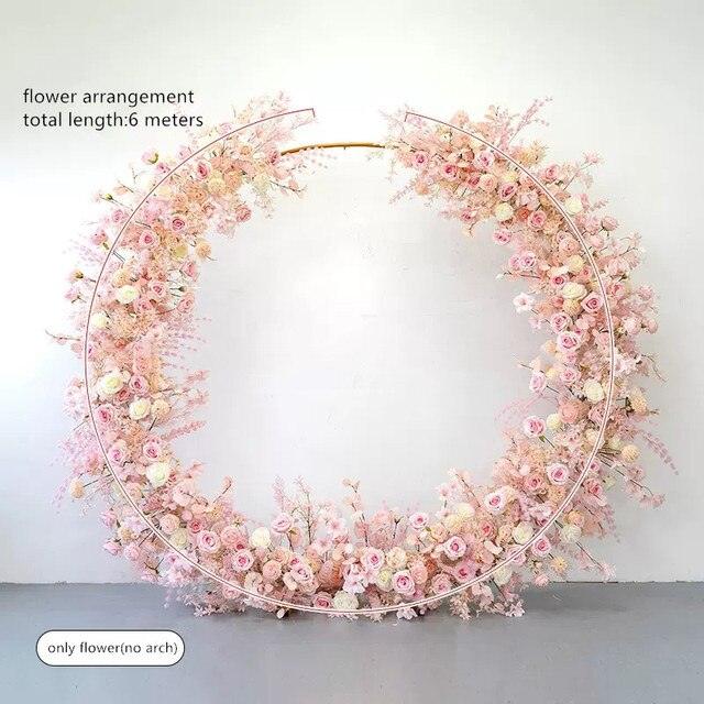 Elegant Customizable Pink Floral Wedding Arch for Christmas Celebrations and Home Decor