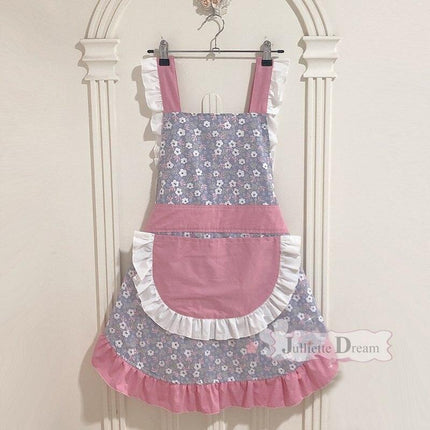 Elegant Korean Lace Cooking Apron for Stylish Chefs