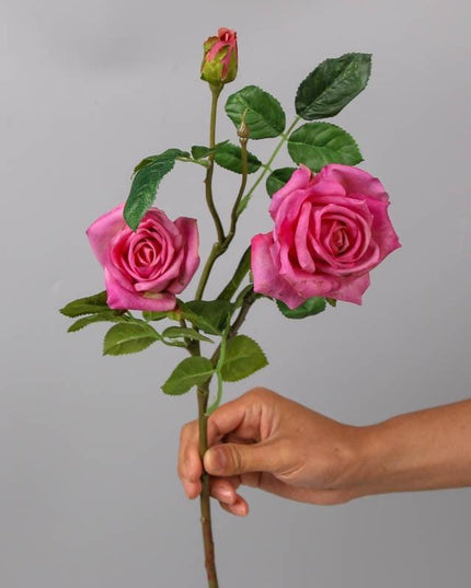 Chic Faux Rose Bouquet with Three Stunning Blooms for Home and Wedding Elegance