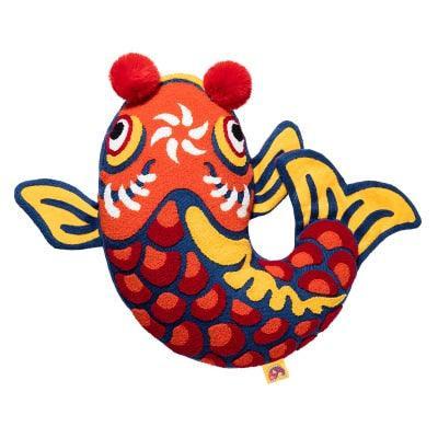 Lunar New Year Embroidered Tiger & Prosperity Fish Decorative Pillowcase