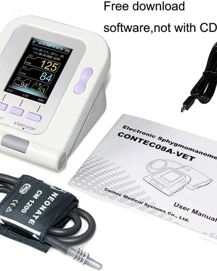 Comprehensive Veterinary Blood Pressure and Oxygen Monitoring System with Adjustable Cuff Sizes