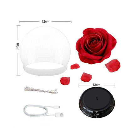 Forever Blooming LED Rose Dome - Enchanting Romantic Decor