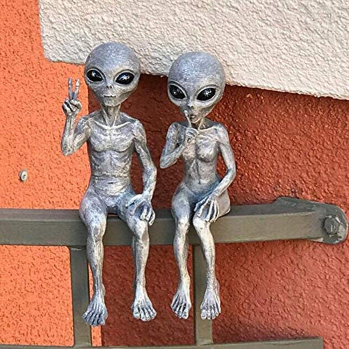 Celestial Extraterrestrial Alien Garden Sculpture Set