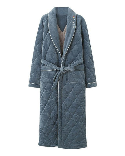 Men's Luxury Terry Plaid Winter Robe - Botanica Collection