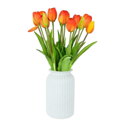 Lifelike Real Touch Tulip Bouquet - Set of 5 Soft Silicone Flowers for Elegant Home and Wedding Decor