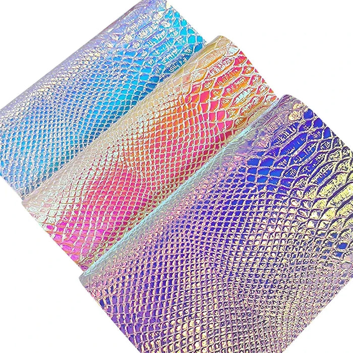 Neon Sparkle Serpentine Leather Roll - Deluxe DIY Craft Material