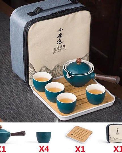 Revolutionary Spinning Porcelain Tea Set for Effortless Brewing