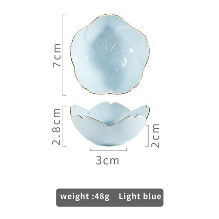 Elegant Cherry Blossom Ceramic Dishes for Seasoning and Trinket Display