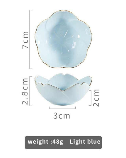 Elegant Cherry Blossom Ceramic Dishes for Seasoning and Trinket Display