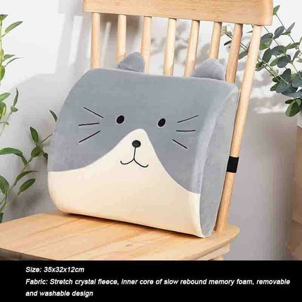 Adorable Cartoon Cat Memory Foam Desk Cushion - Ergonomic Comfort for Your Workspace