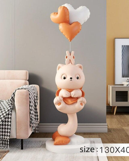 Charming Handmade Long-Tailed Cat Figurine for Elegant Home Accent