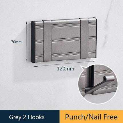 Stylish Grey Aluminum Wall Hooks for Modern Home Organization
