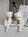 Nordic Ceramic Bear Figurine Set in Silver, White, and Yellow Options for Charming Home Decor