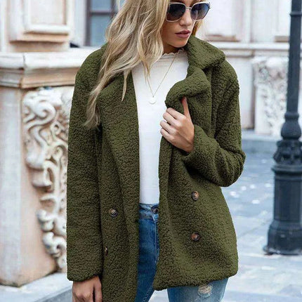 Chic Oversized Plush Faux Fur Teddy Coat - Women's Essential Outerwear