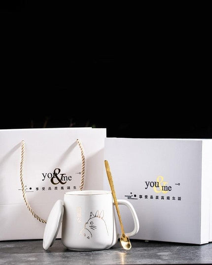 Elegant Golden Totoro Ceramic Mug Collection - 400ml Capacity