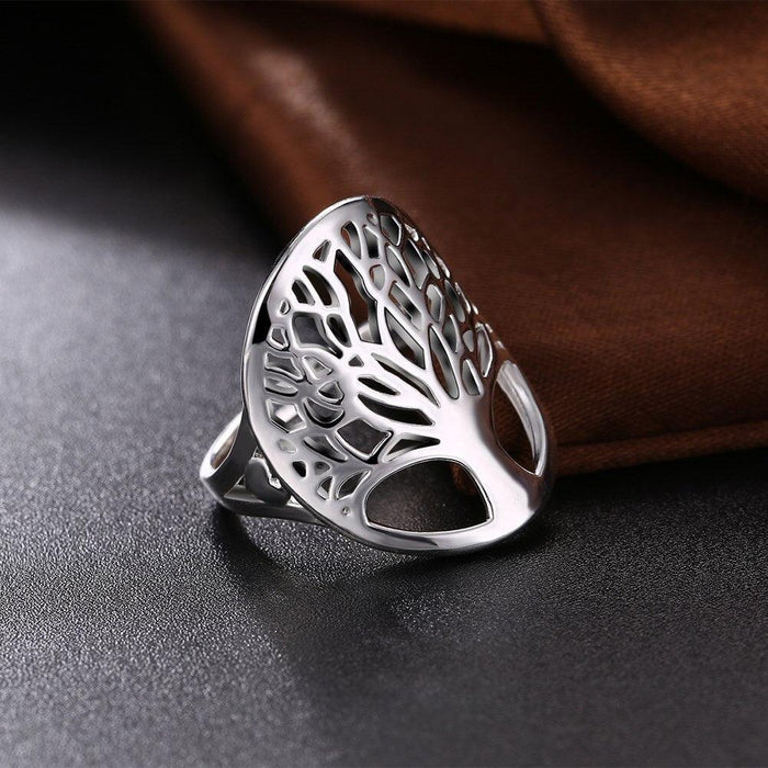 Elegant Sterling Silver Tree Rings - Stylish Unisex Accessories for Sophisticated Charm