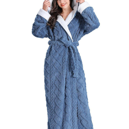 Plush Hooded Fleece Robe - Unisex Ultimate Comfort Loungewear