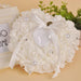 Luxurious Ivory Satin Crystal Ring Pillow for Elegant Wedding Moments