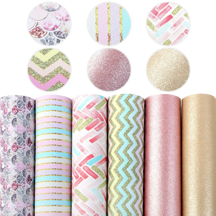 Elegant Fish Scale Dot Faux Leather Crafting Kit for Creative Projects