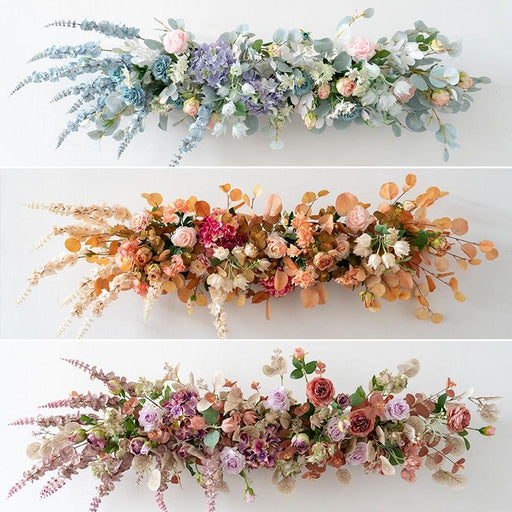 Retro Style Silk Flower Row for Wedding Decor and Photography Props