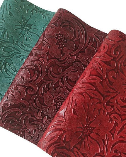 Chic Vintage Embossed Faux Leather Crafting Fabric - Generous 30x135cm Size