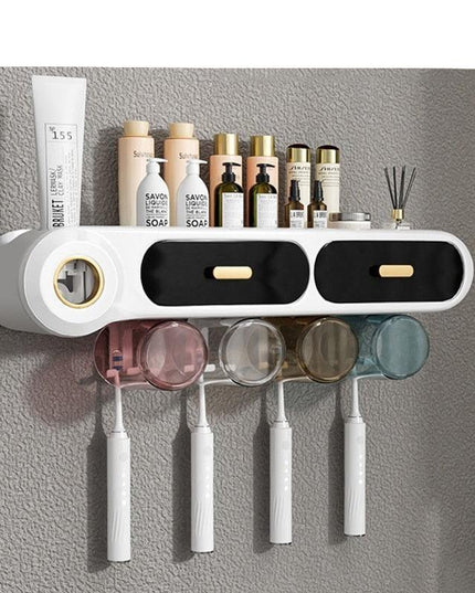 Comprehensive Bathroom Organizer Set for Toothbrushes, Cups, and Cosmetics