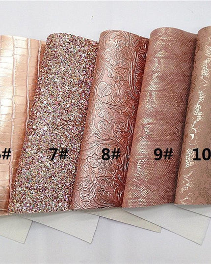 Sparkling Rose Gold Glitter Leather Crafting Sheet - Transform Your DIY Projects with Elegance