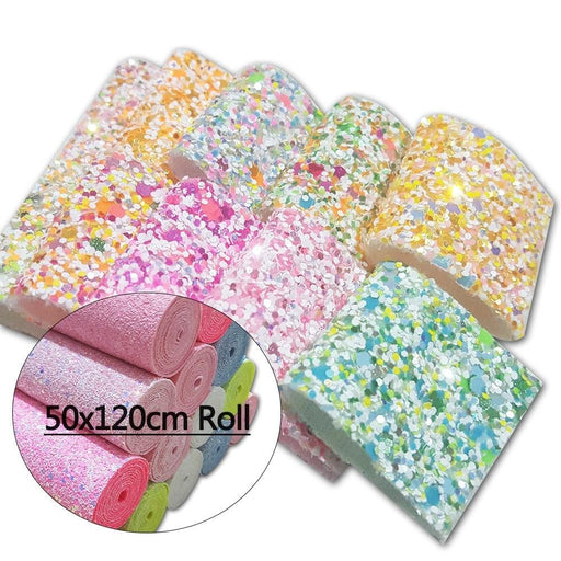 Shimmering Glitter Fabric Roll - Sparkly Material for DIY Hair Accessories and Bags