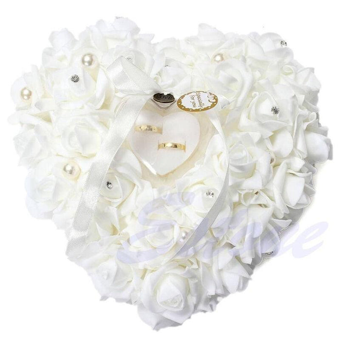 Elegant Ivory Satin Crystal Ring Bearer Pillow for Unforgettable Wedding Vows